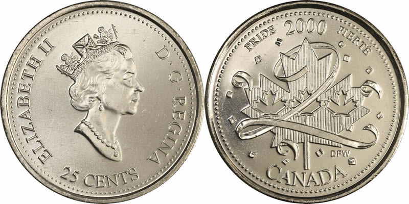2000 Pride (January) Elizabeth II Twenty Five Cent - Quarter