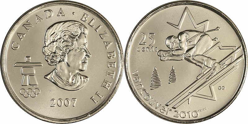 2007 Alpine Skiing Elizabeth II Twenty Five Cent - Quarter 2007 Alpine Skiing Elizabeth II Twenty Five Cent - Quarter
