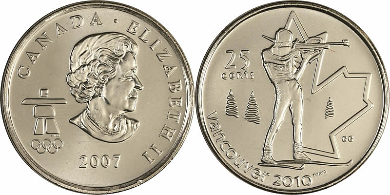 2007 Biathlon Elizabeth II Twenty Five Cent - Quarter 2007 Biathlon Elizabeth II Twenty Five Cent - Quarter
