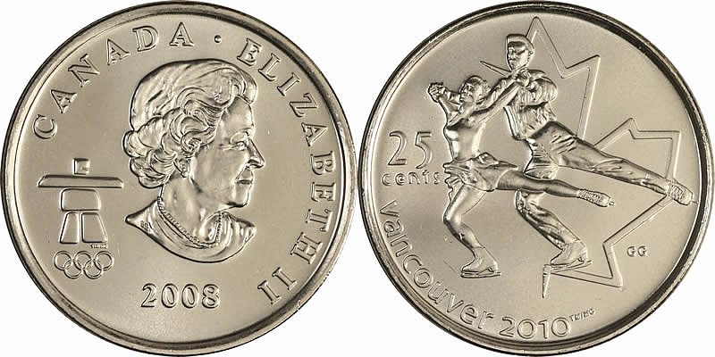 2008 Figure Skating Elizabeth II Twenty Five Cent - Quarter 