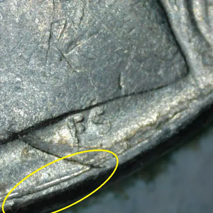 1997-D-Jefferson-Nickel-/-Unusual-Folded-Rim-Fin-Or-Something-Else?