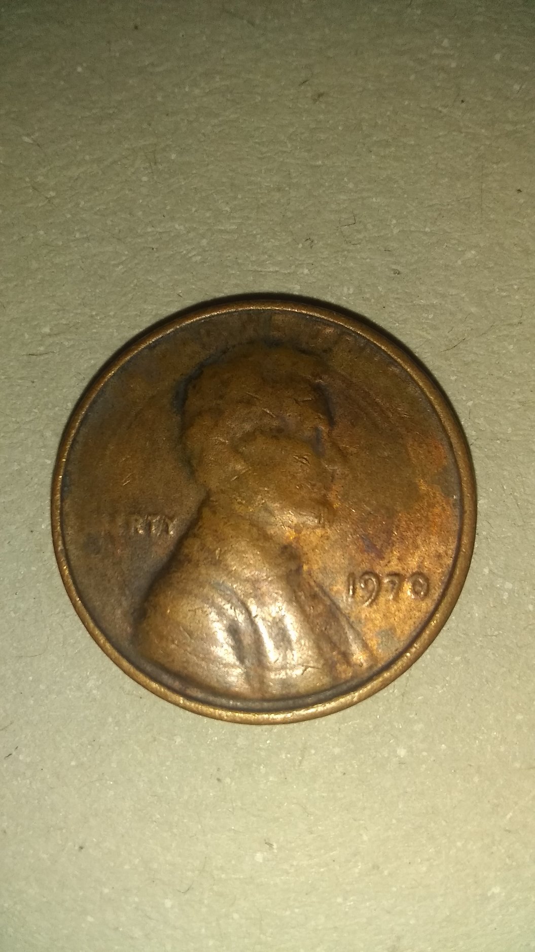 1970-P-Error-Penny-Blurred-Out-Obverse?-O-And-F-In-Of-Doubled