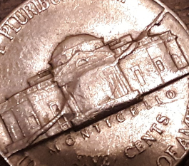 1973-D-Nickel-Back-With-Extrusion-From-8:30-To-2:30
