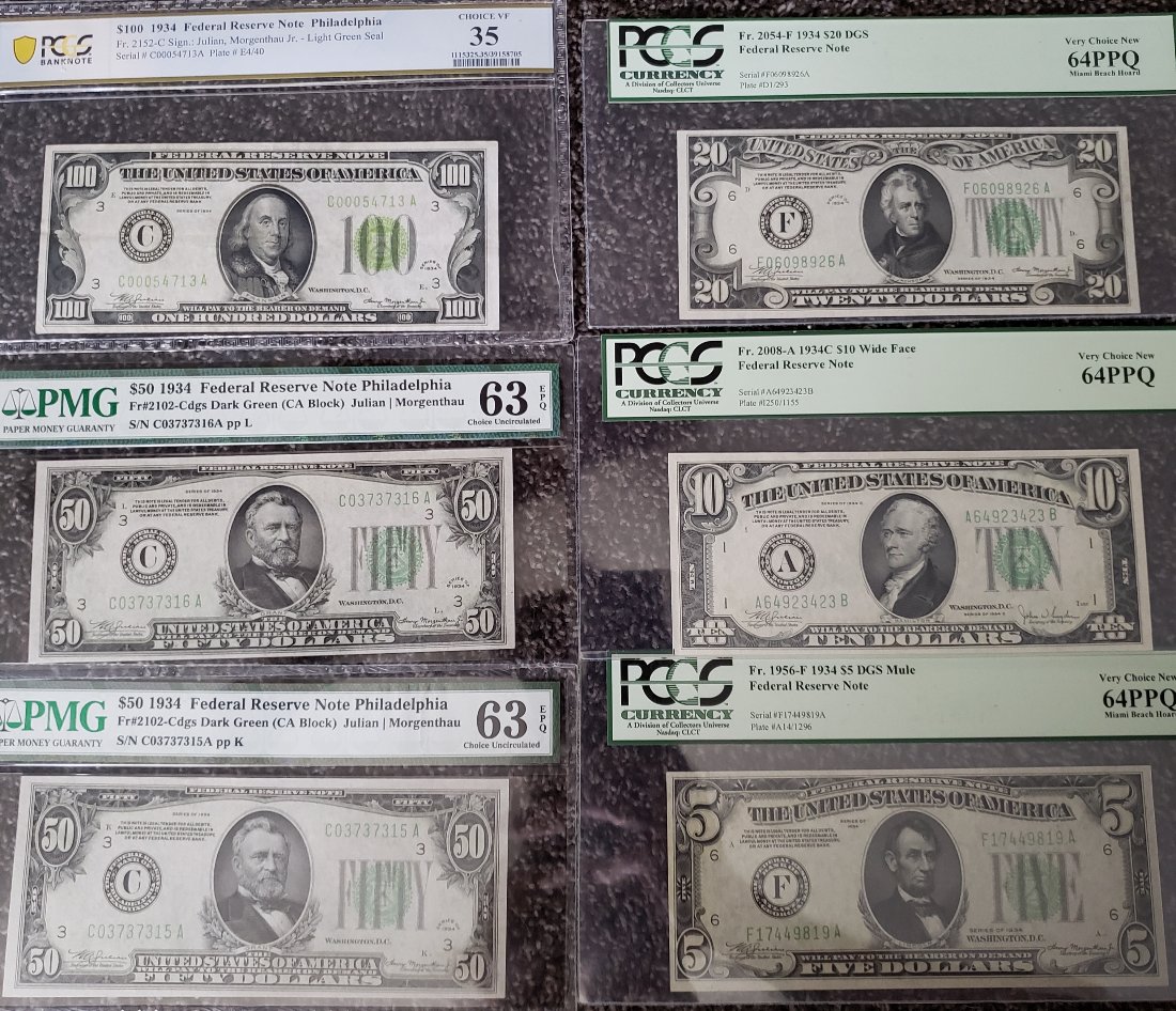 1934-Federal-Reserve-Note-Set