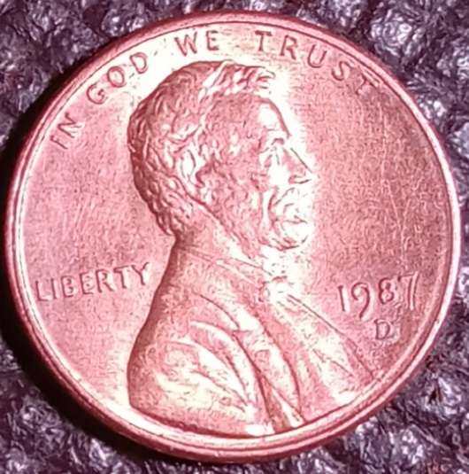 1987-D-Lincoln-Cent.-Is-It-A-Plating-Blister?-Caused-By-Heat-And-Air?