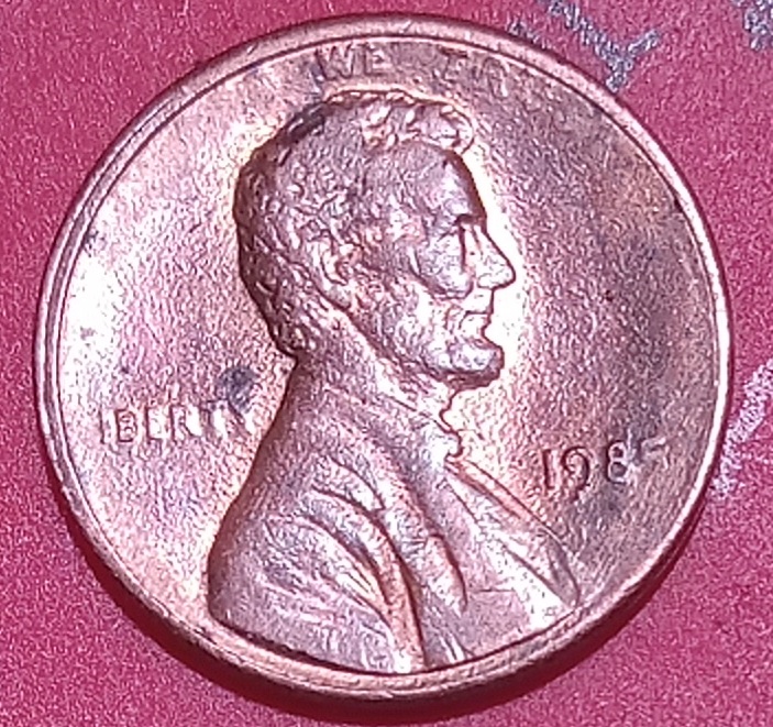 1985-P-1-Cent.-Has-This-Coin-Been-Struck-With-A-Grease-Filled-Die?--A-Deteriorated-Die?