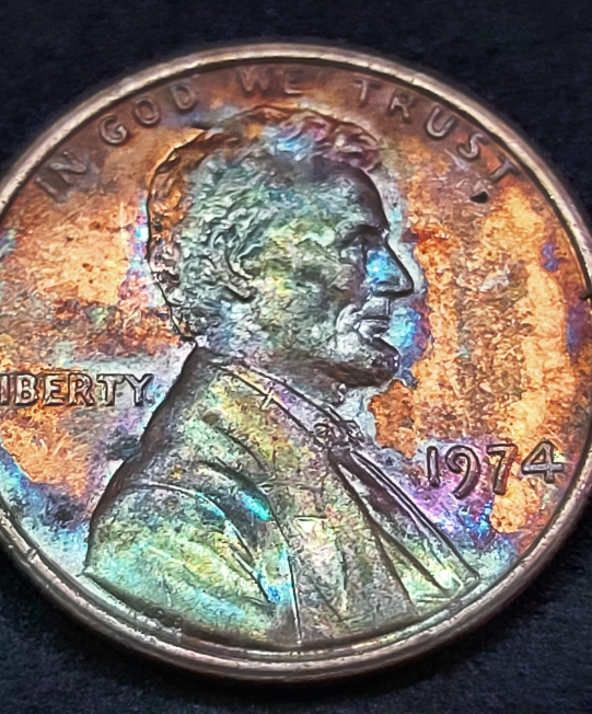 1974-P-Unique-Rainbow-Penny-Has-Anyone-Seen-One-Like-This?