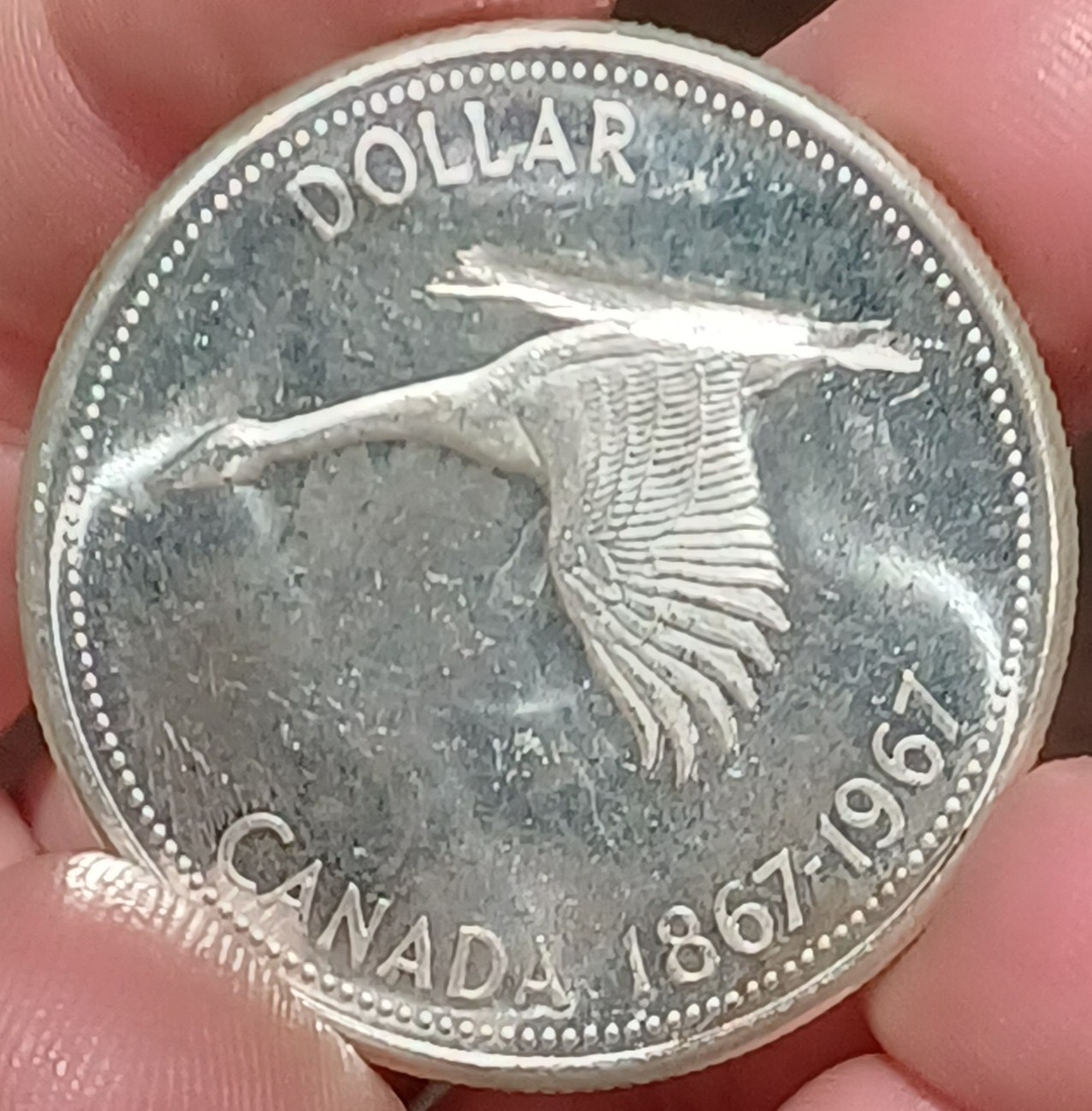 1967-PL-Dollar-Big-Strike-Thru-Error!