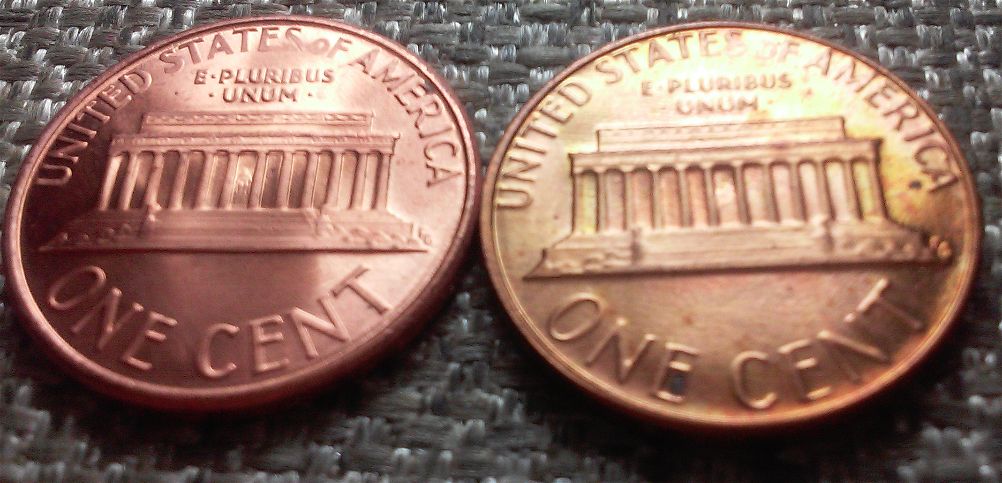 1985-D-Penny-With-Brass-Yellow-Finish?
