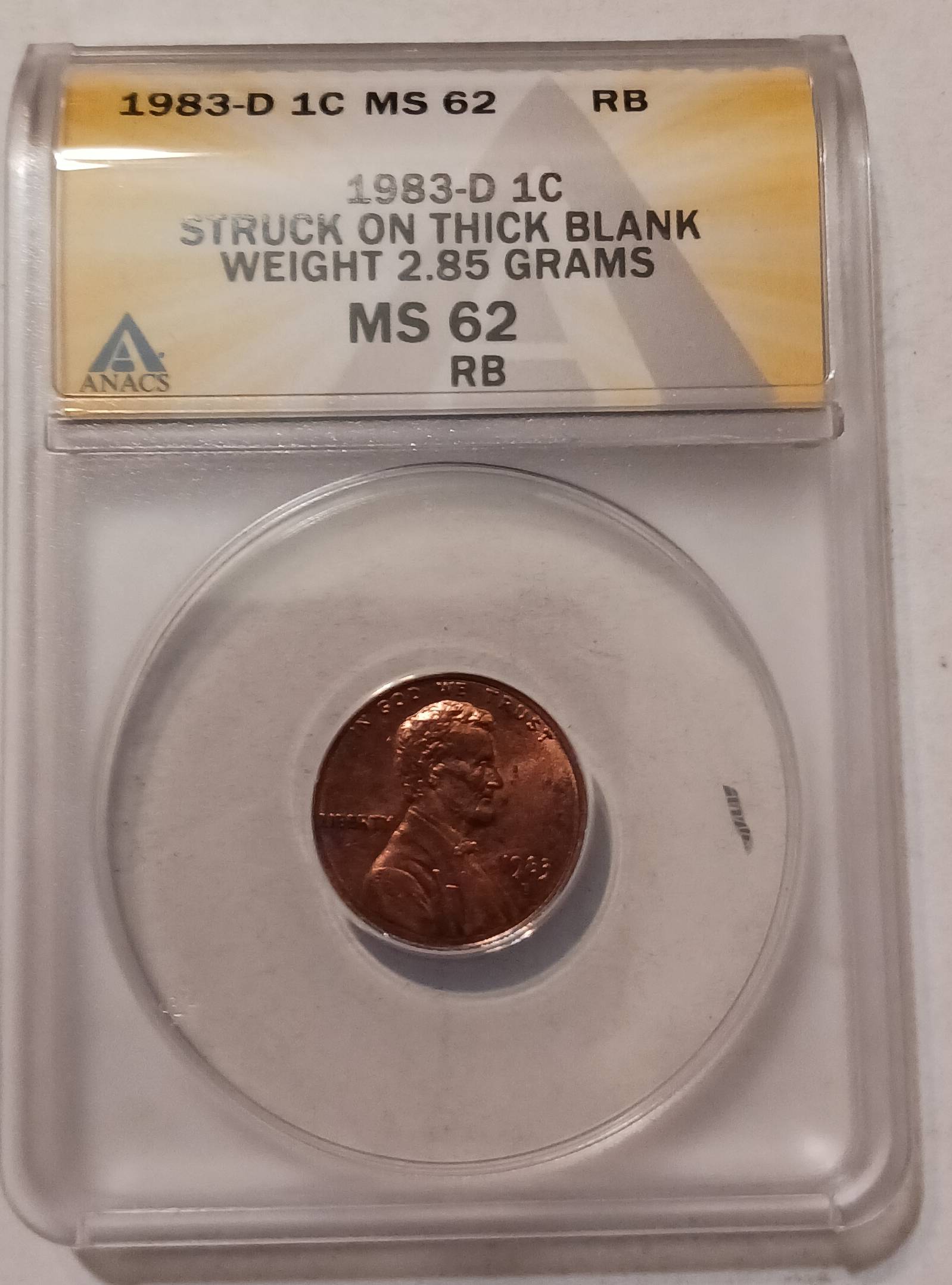 1983-D-Lincoln-Memorial-Penny-Weight-2.85-Grams