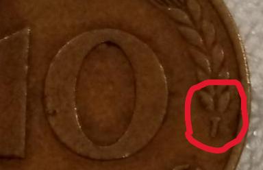 10-Pfennig-G-Coin-1950---Error