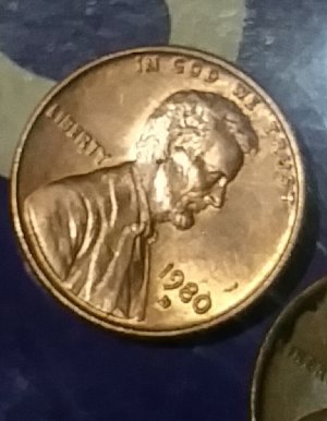 1980-D-Lincoln-Penny.--VG-Posable-Dobling-?