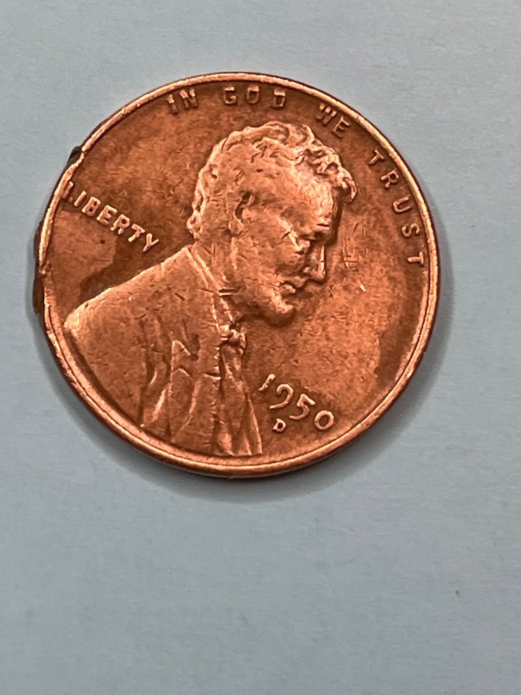 Cud-On-Rim-Lincoln-Error?-1950-D-Cent