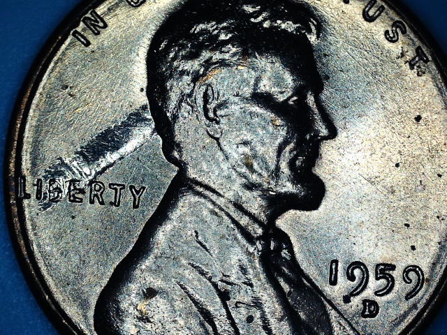 1959-D-LMC,-Struck-Through-Obverse