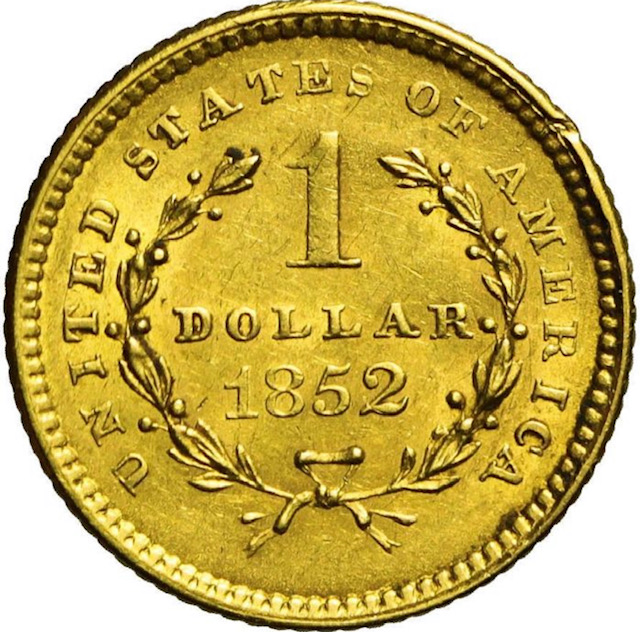Gold-Dollar-1852-Mint-Error