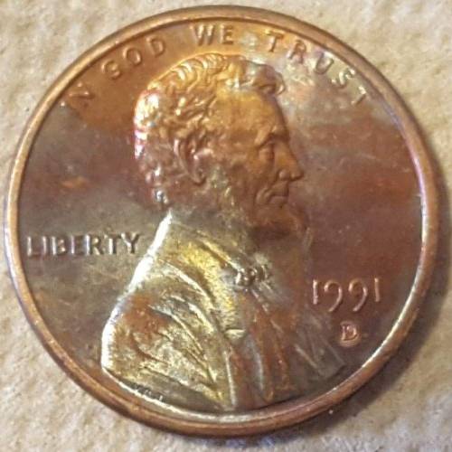 Toned-1991-Lincoln-Cent