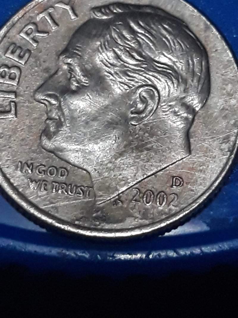 Dime-With-Discoloration/Markings-2002-D