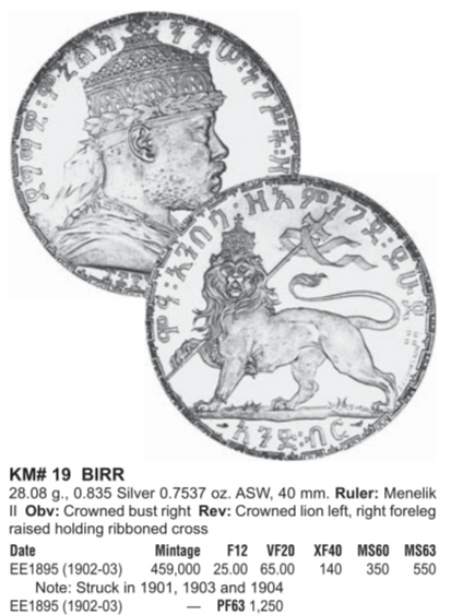 Ethiopia-1-Birr-Lion's-Right-Foreleg-Raised-Found-In-A-Collection-Today.