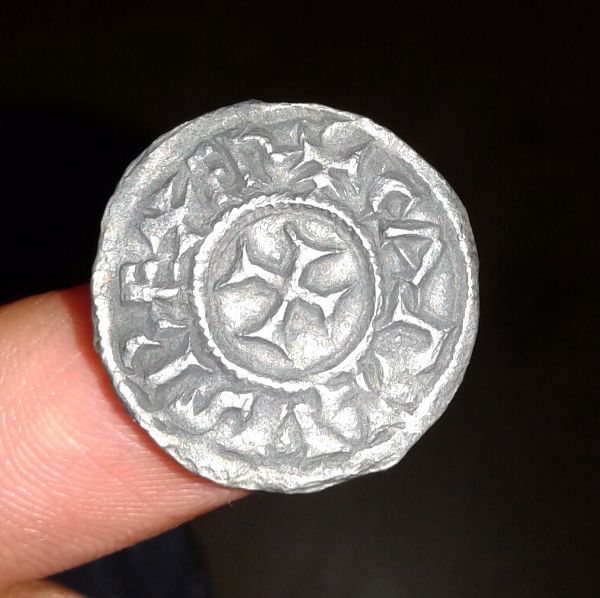 Denarius-Papia,-Charlemagne-Ad-768-814,