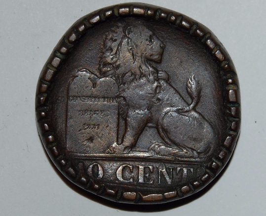Strange-Bronze-10-Cent-Piece-Belgium-1832-To-1856