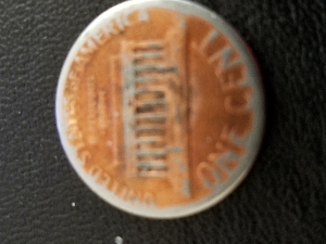 Odd-2008-Cent-Copper-Worn-Off-Other-Metal