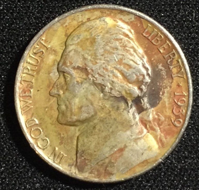 1939-Liberty-Nickel-With-Different-Colors