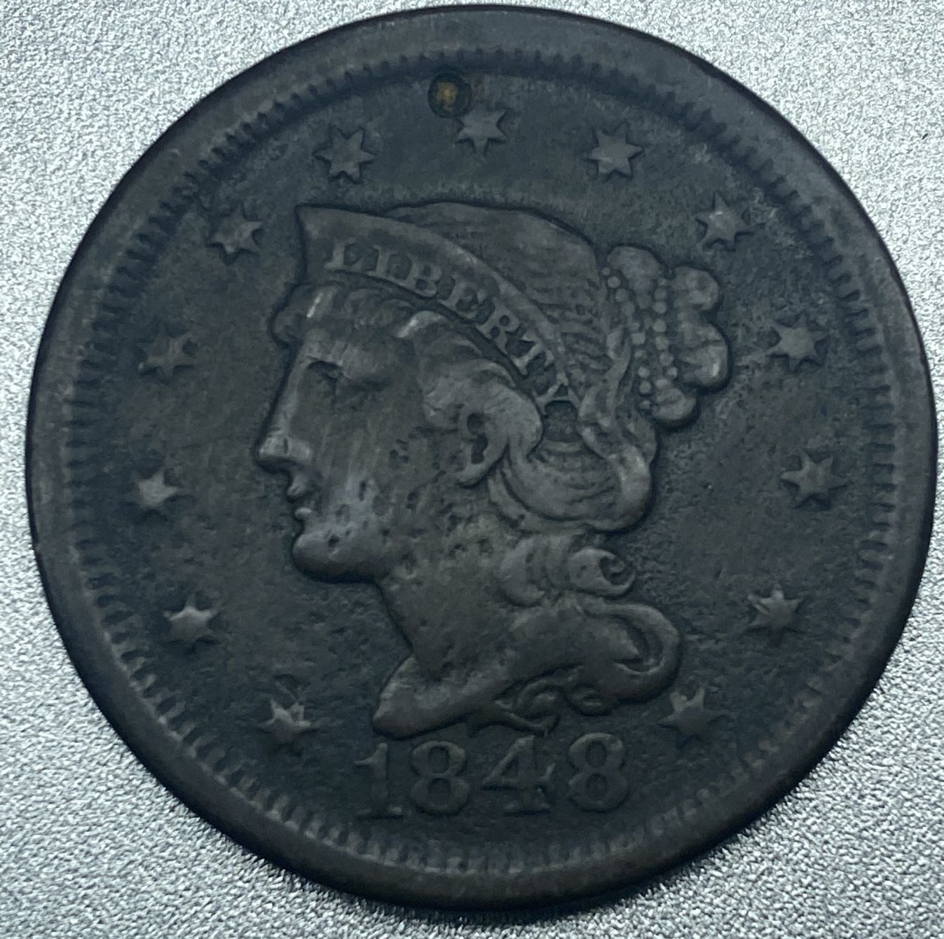 1848-Braided-Hair-Large-Cent-For-Grading