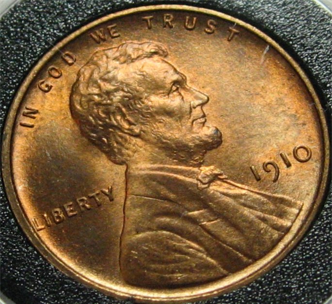 1910-Lincoln-Penny-Amazing-Rainbow-Toner-With-Cartwheel-Effect-Strong