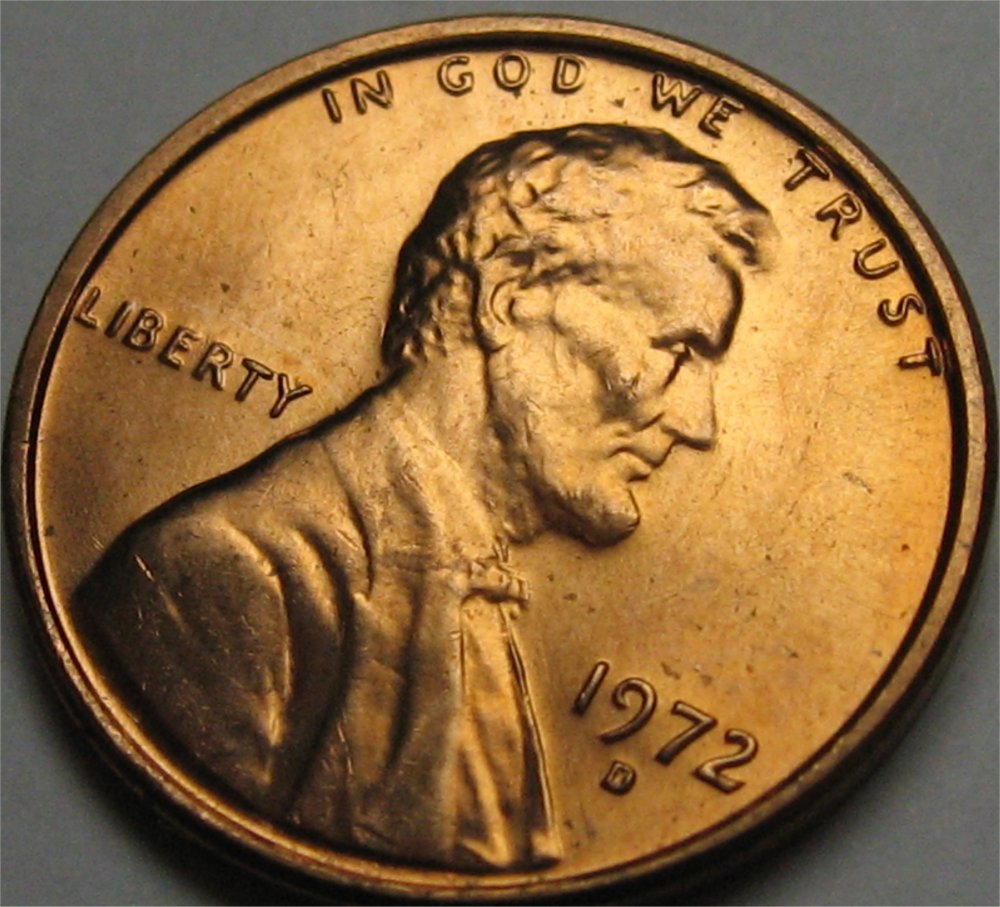 1972-D-Lincoln-Cent-Toner-#3---One-Sided-Toner
