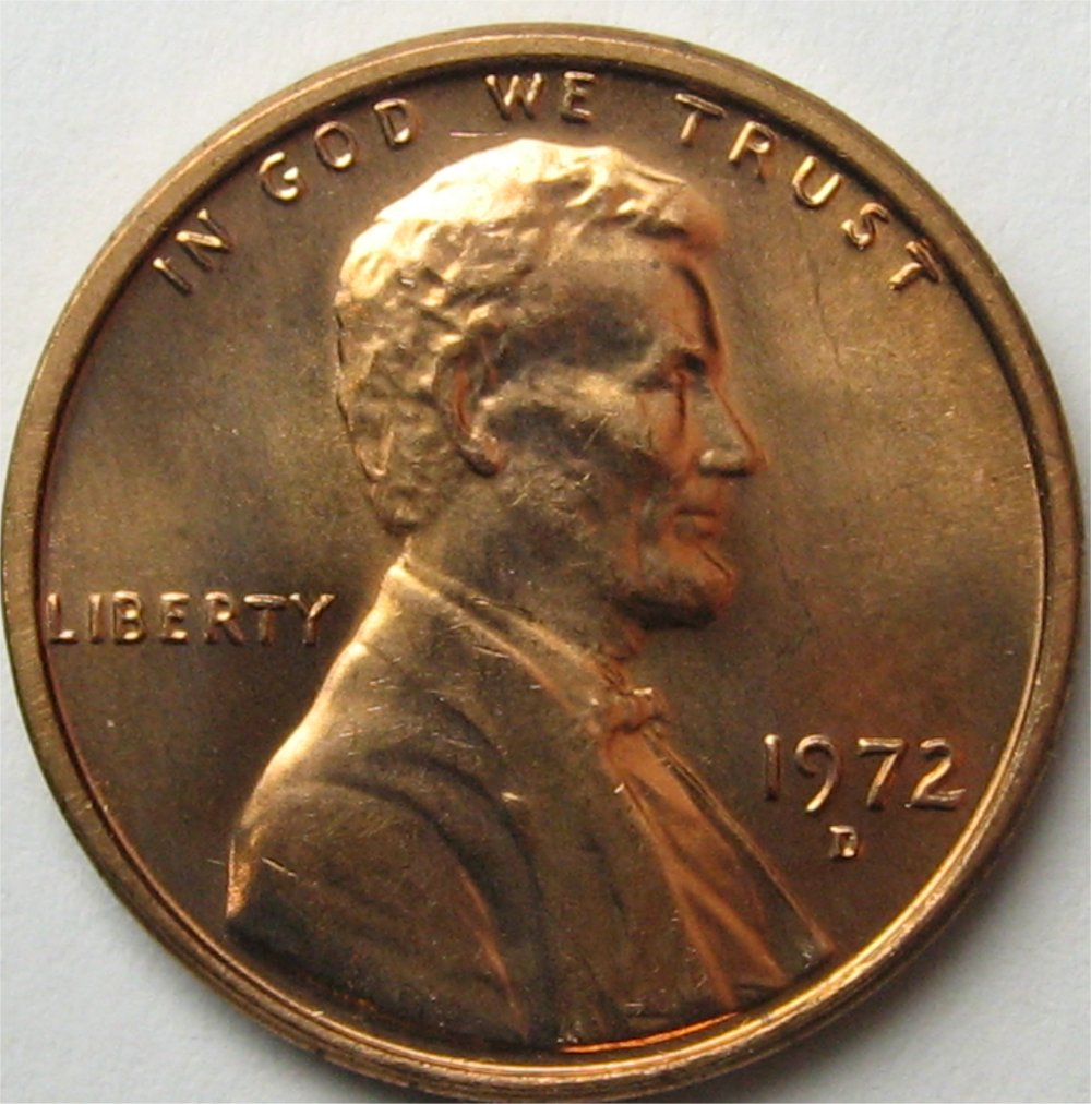 1972-D-Lincoln-Cent-Toner-#3---One-Sided-Toner