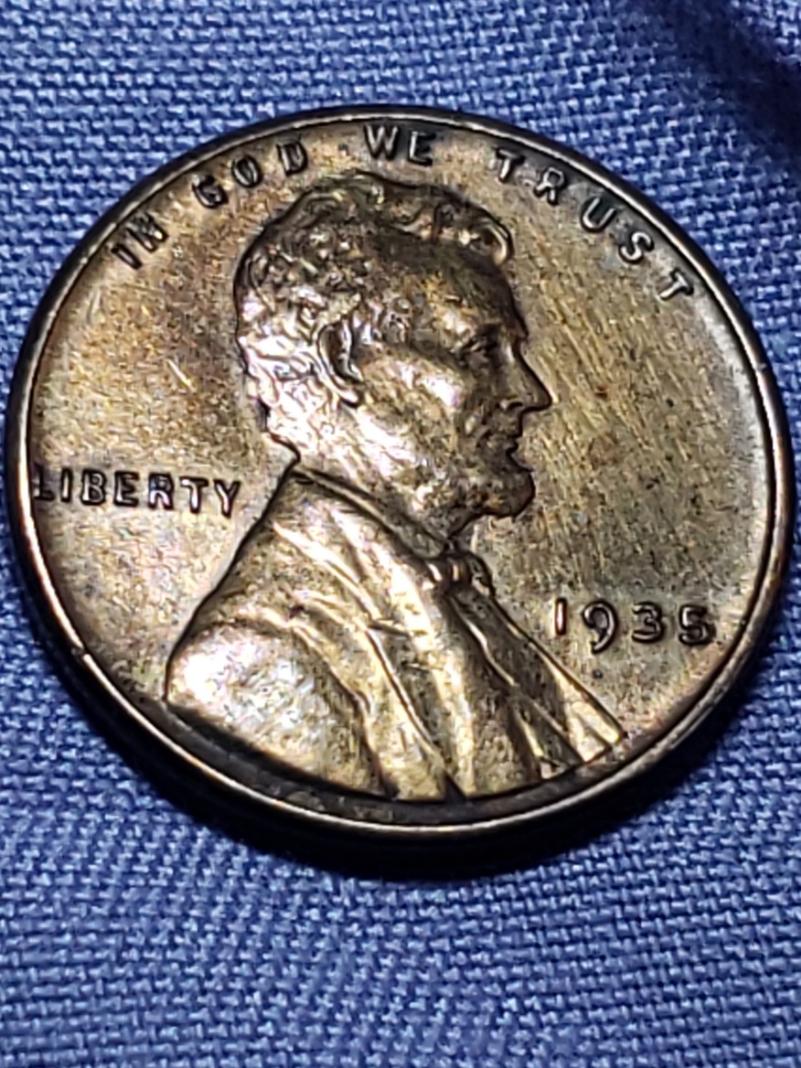 1935-Wheat-Penny-With-Strange-Coloring