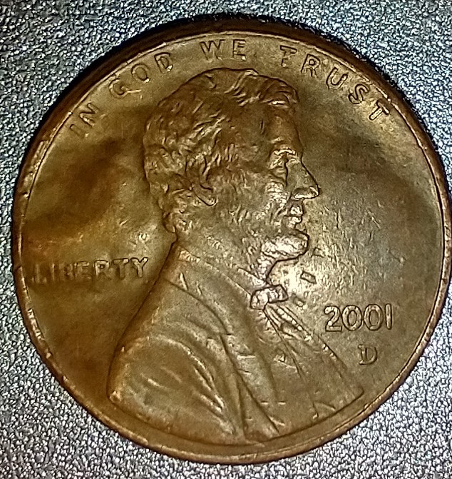 Hey-I'm-Clarence-From-Washington-State---2001-D-Lincoln-Cent-Strike-Through?