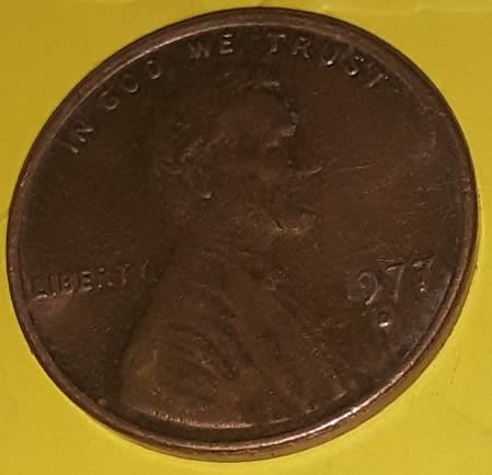 1977-Double-Stamped-Lincoln-Memorial-Penny.-Look-At-The-7-S