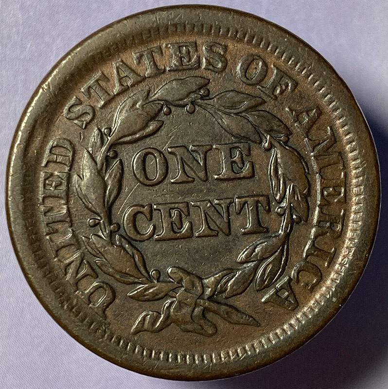 1853-Braided-Hair-Cent-For-Eval-And-Grade