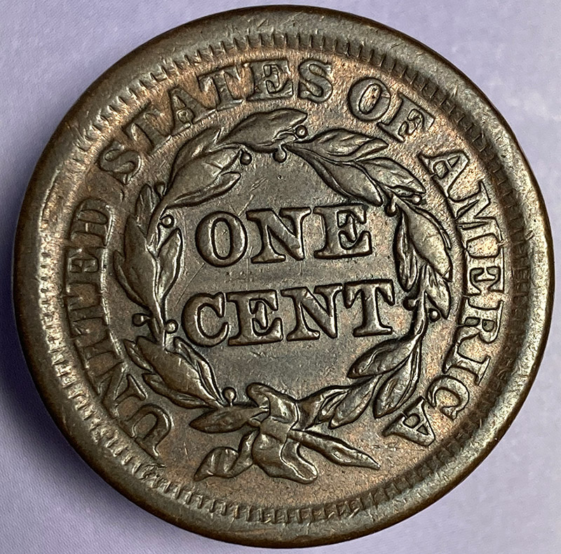 1853-Braided-Hair-Cent-For-Eval-And-Grade