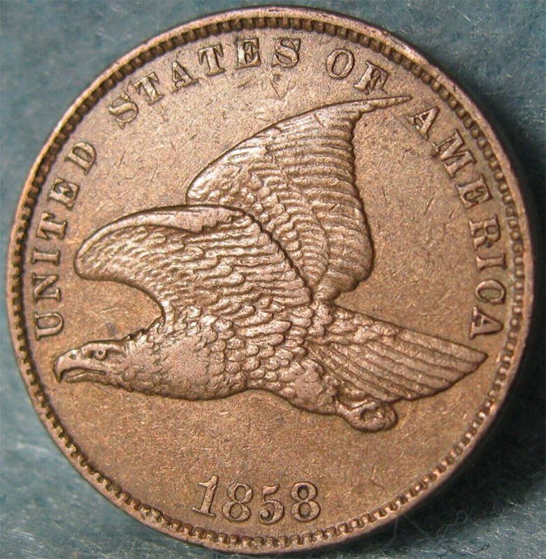 1858-Flying-Eagle-Cent---Small-Letters-/-High-Leaves---Opinions-And-Grading