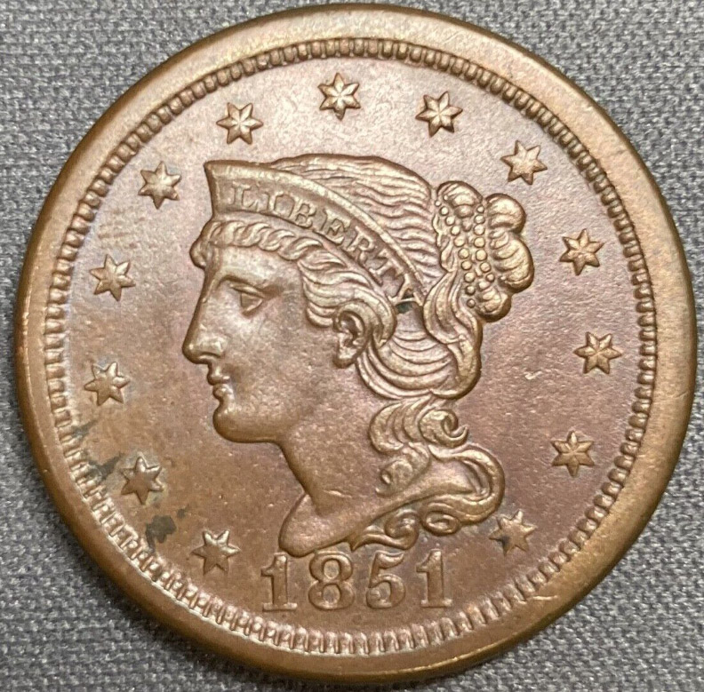 1851-Coronet-Cent-For-Grade-And-Evaluation