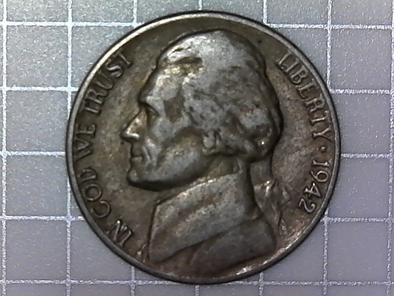 1942-Nickel-With-No-Reverse,-Very-Odd