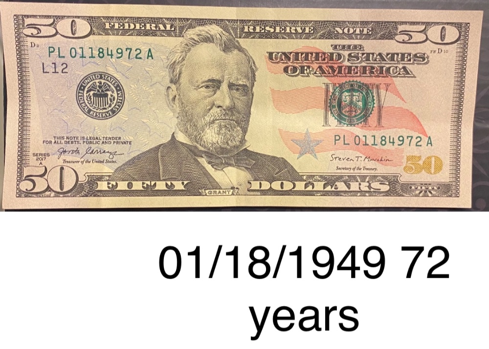 $50-Dollar-Bill-Very-Fancy-Sieral-Number!-Full-Birthdate-And-Their-Age