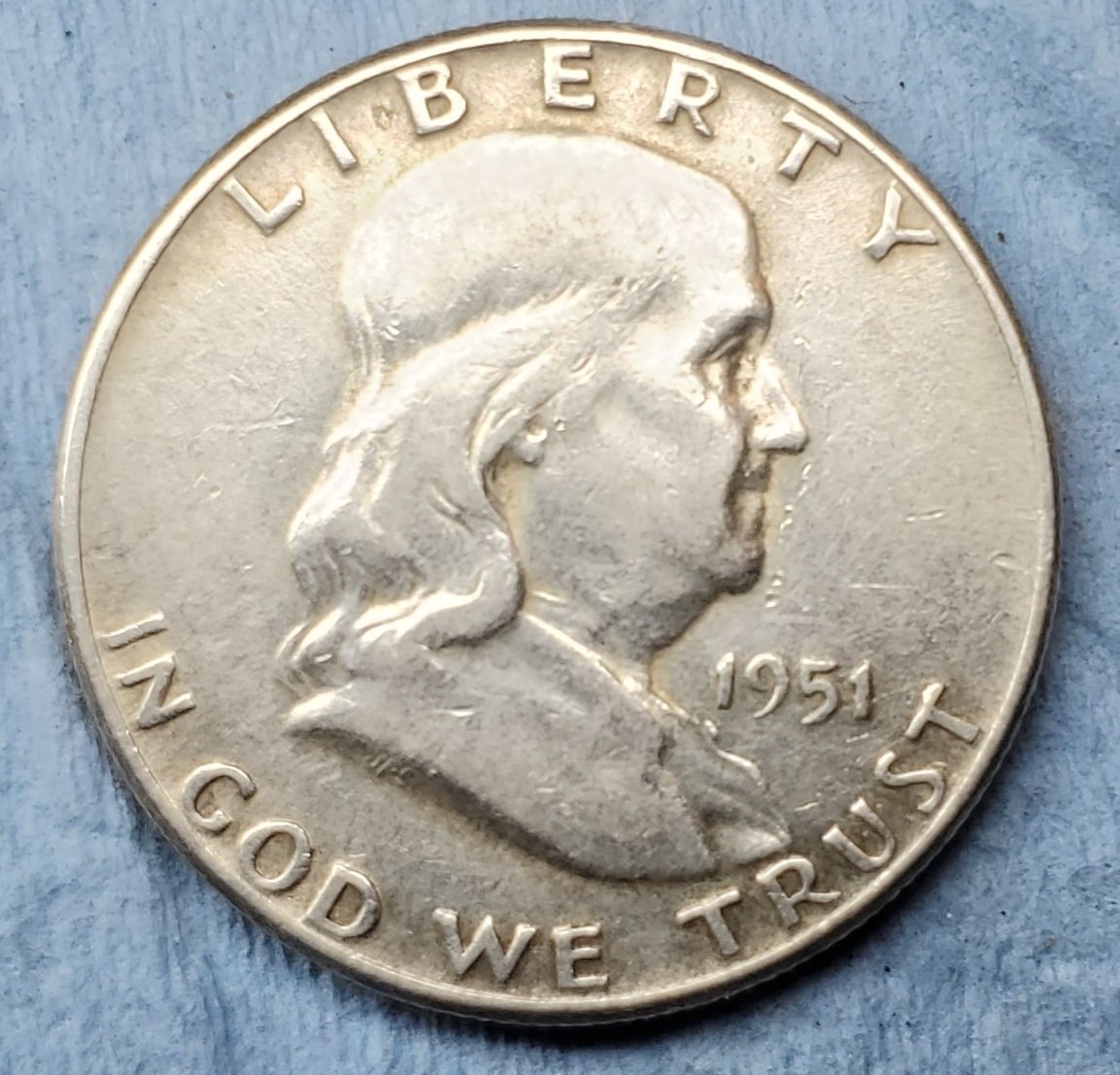 1951-P-Franklin-Half-Dollar-For-Grading