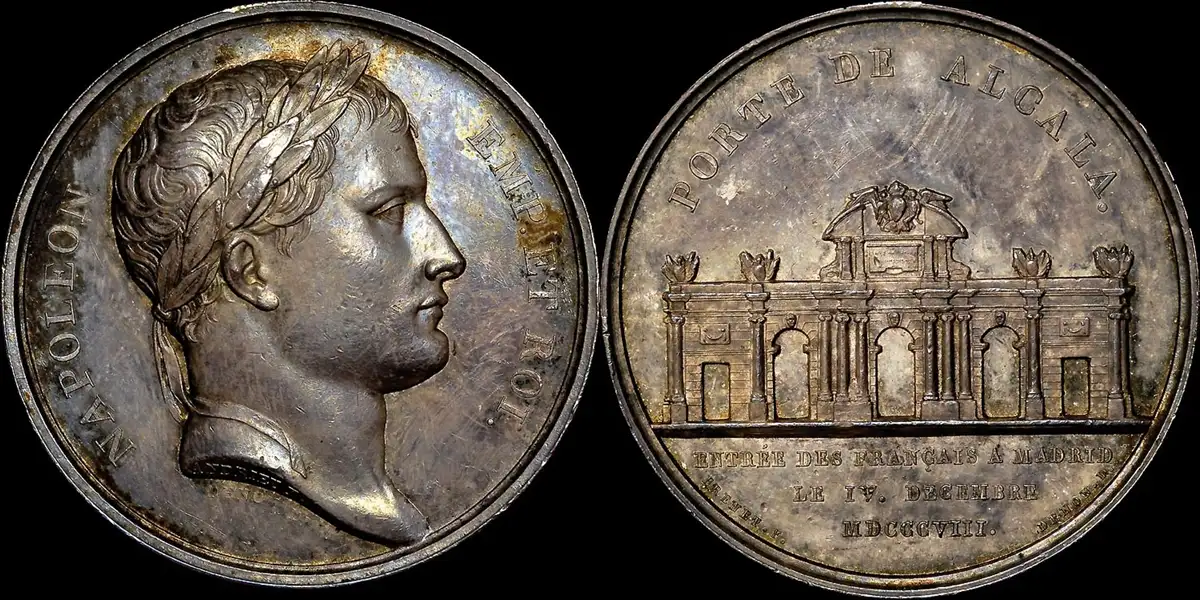 1808-Dated-France-Silver-Medal-Celebrating-Napoleon's-Entry-Into-Madrid