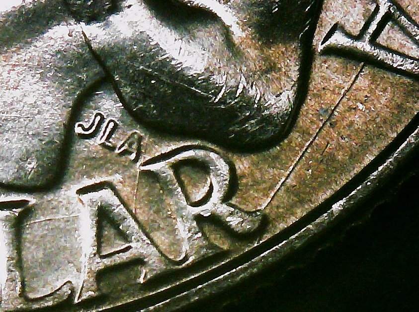 1976-P-Bicentennial-Quarter-With-Many-Die-Cracks-And-A-Large-Die-Gouge
