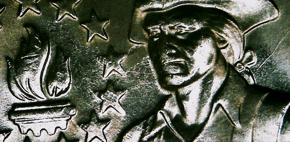 1976-P-Bicentennial-Quarter-With-Many-Die-Cracks-And-A-Large-Die-Gouge