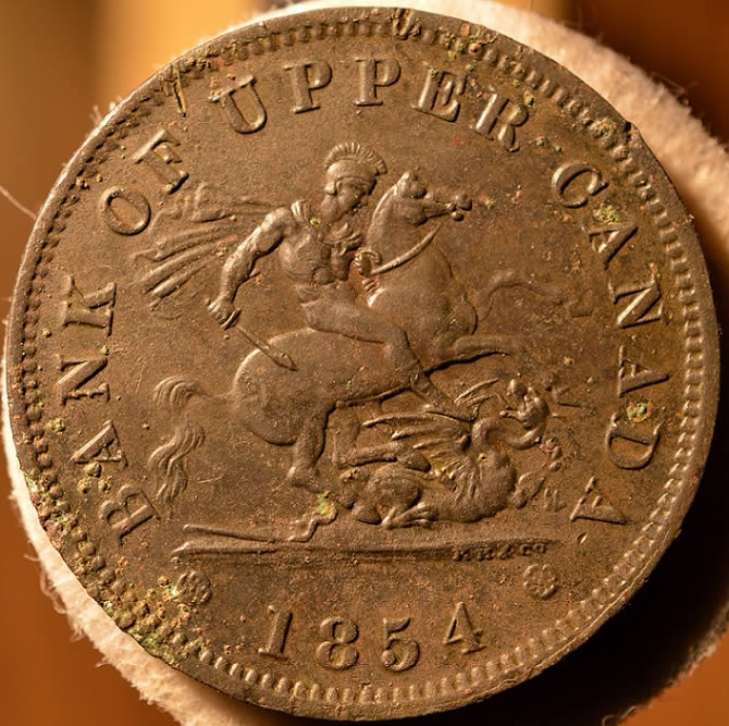 1854-Bank-Of-Upper-Canada-Penny.-Questions.