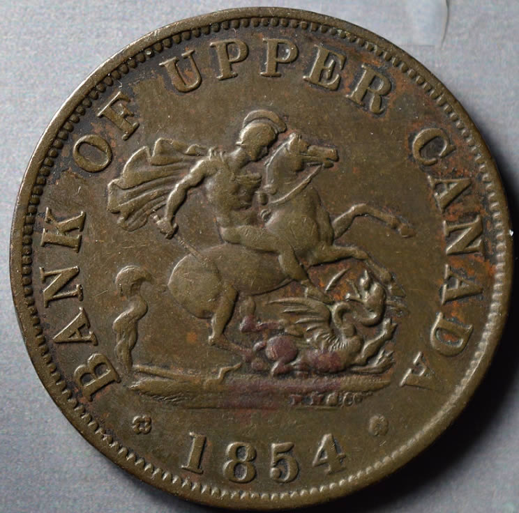 1854-Bank-Of-Upper-Canada-Penny.-Questions.