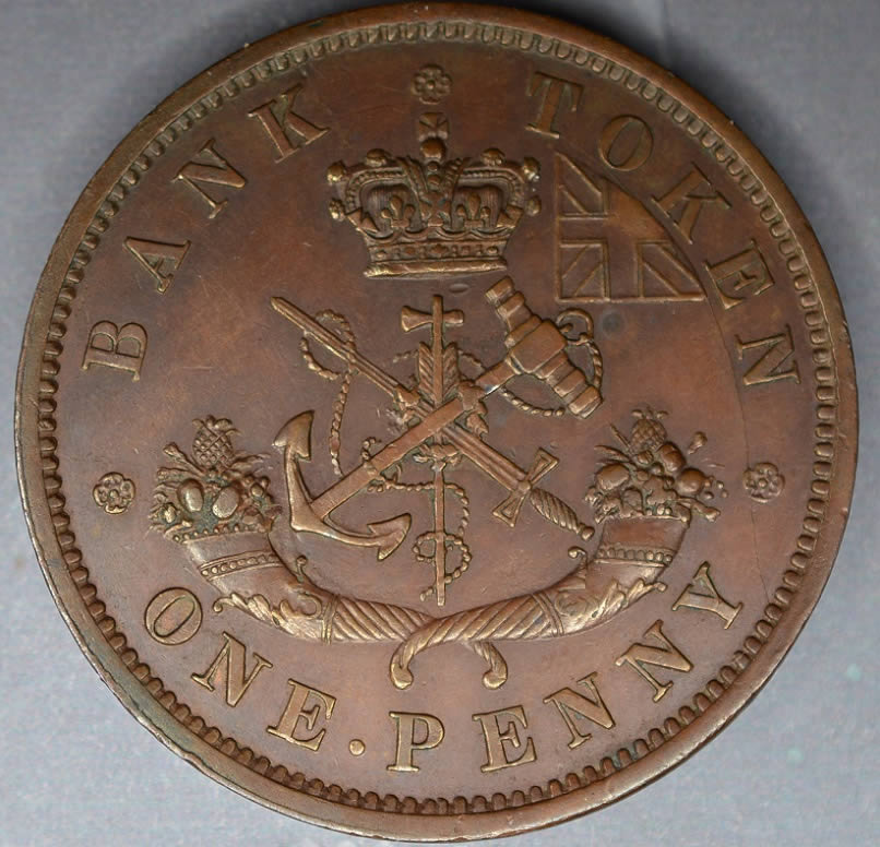 1852-Bank-Of-Upp.-Can.-Penny--For-Thoughts-And-Observations