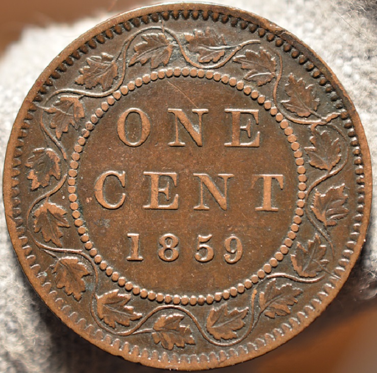 1859-Penny-.-Die-Chip-On-9-Or-?
