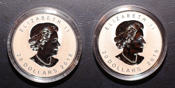 2019---40th-Anniversary-Of-Gold-Maple-Leaf---$20-1-Oz-Pure-Silver-Coin---CA