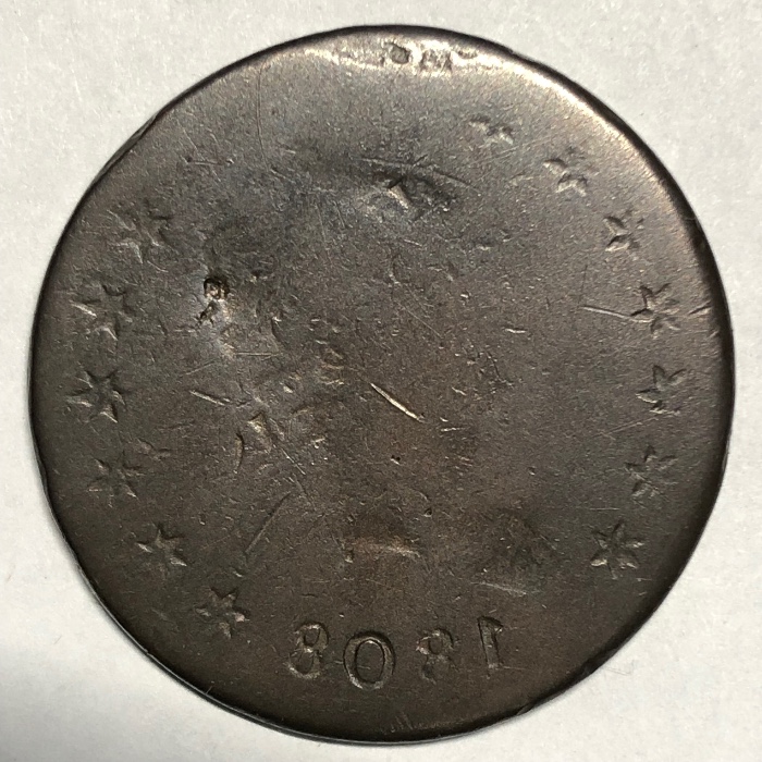 1808-S-278-Classic-Head-Large-Cent-Brockage-W/-Tag-Double-Strike