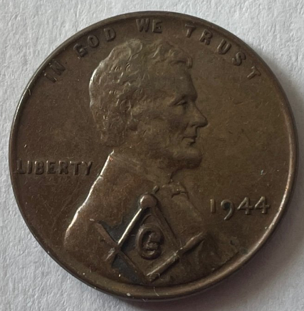 Masonic-Tokens,-Coins-And-Counter-Stamped-Pennies